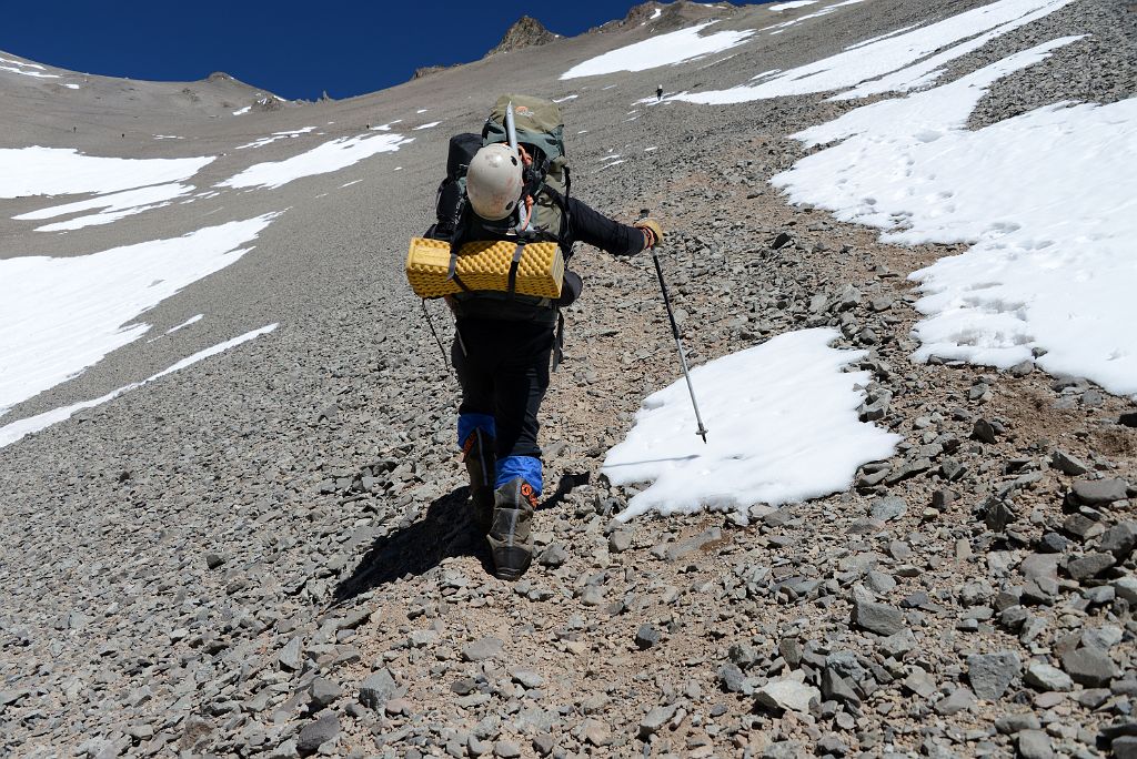 05 Guide Agustin Aramayo Leads The Way On The Trail From Aconcagua Camp 1 Toward The Ameghino Col On The Way To Camp 2